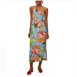 FARM Rio Tropical Linen Midi Dress With Lily Design